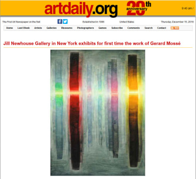 Review in Artdaily: Jill Newhouse Gallery in New York exhibits for first time the work of Gerard Mossé, March 2013