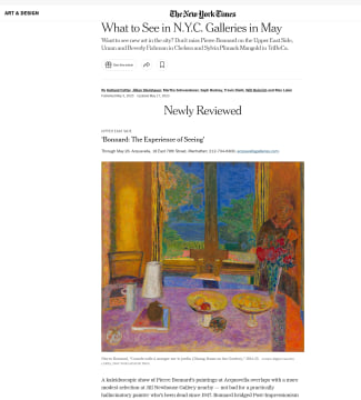 New York Times: What to See in NYC Galleries
