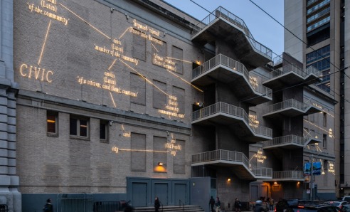 Neon Mural by Acclaimed Artist Joseph Kosuth Lights Up Bill Graham Auditorium