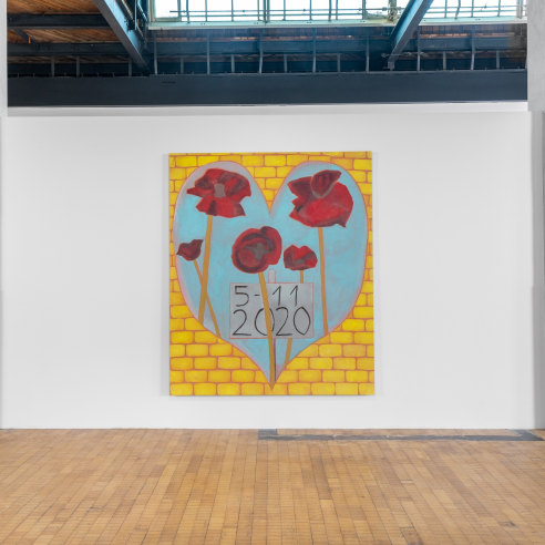 Installation view of Francesco Clemente, Twenty Years of Painting: 2001 – 2021 at the Old Santa Monica Post Office, November 5, 2021– January 16, 2022 Artworks © Francesco Clemente; Photo by Elon Schoenholz