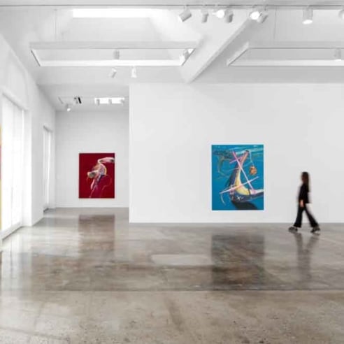 Installation view of For Esmé – With Love and Squalor by Julian Schnabel