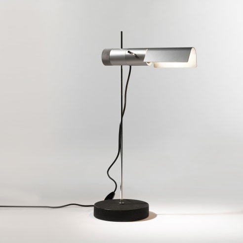 Metal table lap with adjustable directional shade by Étienne Fermigier