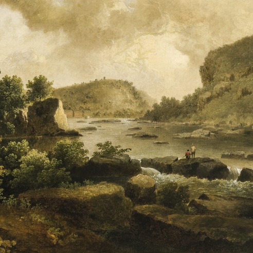 THOMAS DOUGHTY (1791–1856), "View at Harper’s Ferry, from Below," about 1825–27. Oil on canvas, 17 x 24 in. (detail).