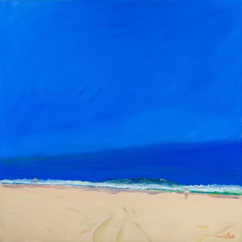 Cornelia Foss (b. 1931), "Ocean Beach," 2014. Oil on canvas, 52 x 52 in.