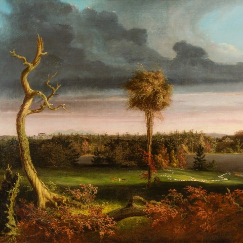 THOMAS COLE (1801–1848), "View of Featherstonhaugh Estate Near Duanesburg, New York," 1826. Oil on canvas, 34 x 48 in. (detail).