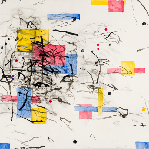 Image of Louisa Chase's "Untitled" painted in 1989. Ink, watercolor, pencil and charcoal on paper, 19 5/8 by 23 1/2 inches. 
