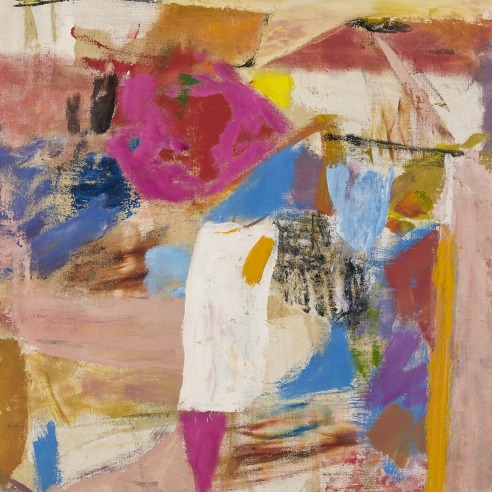 an early painting by Robert Natkin, showing the influence of collage and abstract expressionism
