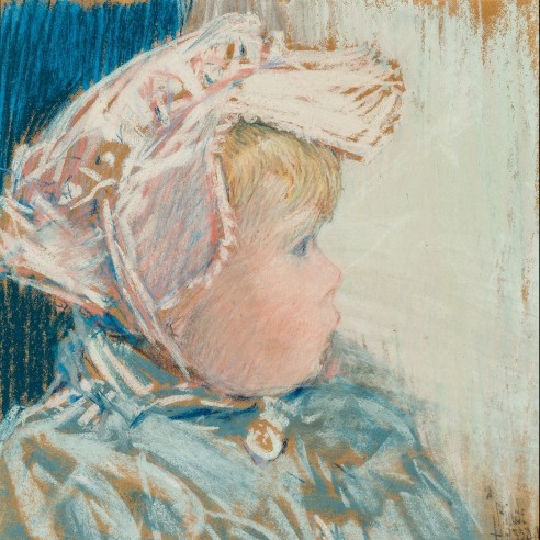 CHILDE HASSAM (1859–1935), "Katherine Thaxter," 1893. Pastel on paper, 10 1/2 x 10 1/8 in. (detail).