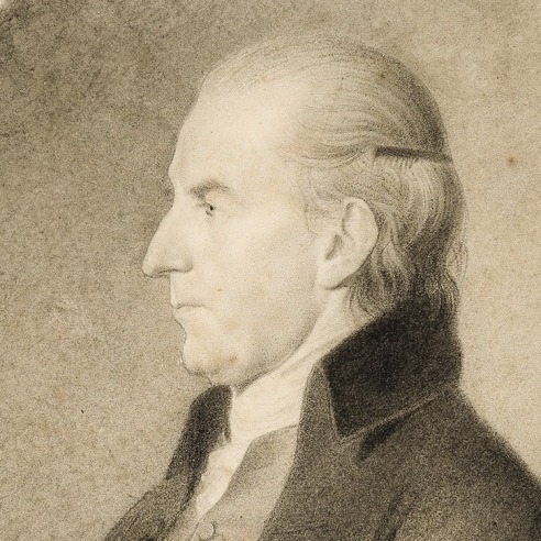JOHN VANDERLYN (1775–1852), "Portrait of Matthew Persen," 1801. Charcoal on paper, 8 1/2 x 6 1/2 in. (detail).