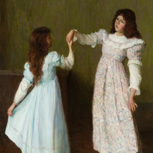 LILLA CABOT PERRY (1848–1933), "Children Dancing, II," 1895. Oil on canvas, 48 x 33 1/2 in.