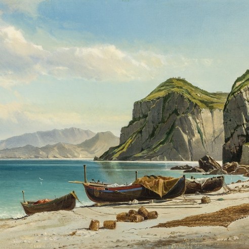 CHARLES TEMPLE DIX (1838–1873), "Marina Grande, Capri," 1866. Oil on canvas, 18 1/8 x 30 1/8 in. (detail).