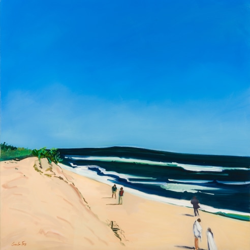 Cornelia Foss (b. 1931), "Ocean Beach II," 2012. Oil on canvas, 54 x 52 in. (detail).