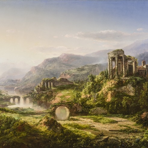  WILLIAM LOUIS SONNTAG (1822–1900), "Dream of Italy," c. 1858–60. Oil on canvas, 35 1/4 x 55 in.