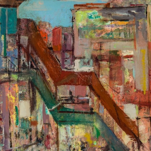 Franz Kline (1910–1962), "Chinatown," 1948. Oil on board, 30 1/2 x 43 1/2 in. (detail).