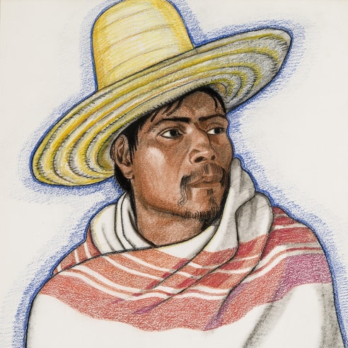 Winold Reiss (1886–1953), "Indian Man." Pastel on paper, 25 x 19 in. (detail).