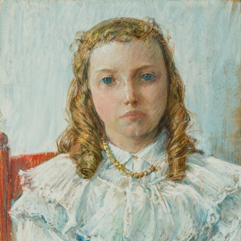 CHILDE HASSAM (1859–1935), "Elizabeth Wolcott Tuckerman," 1892. Pastel on paper, 17 x 14 in. (detail).