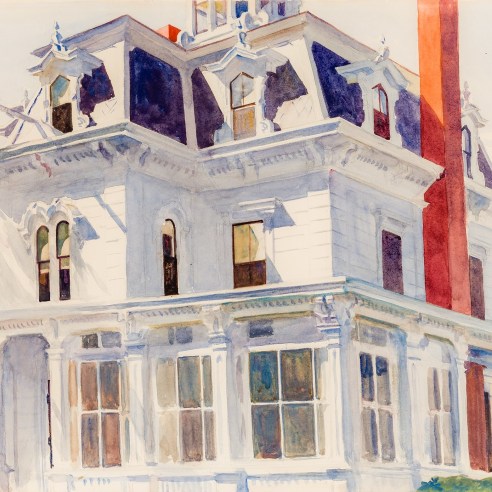 EDWARD HOPPER (1882–1967), "Talbot’s House," 1926. Watercolor on paper, 13 7/8 x 20 in. (detail).