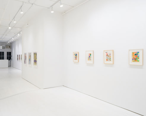 Installation view of drawing show