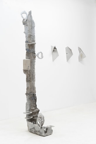 abstract standing aluminum sculpture 