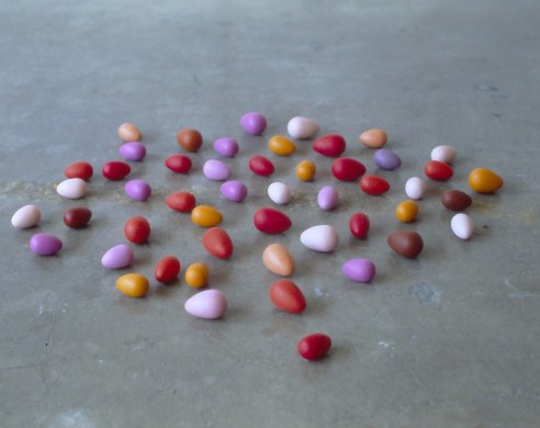 multicolored eggs on ground