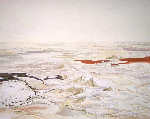 Painting of snowy landscape