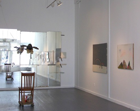 Alicia McCarthy, exhibition view with mirror 
