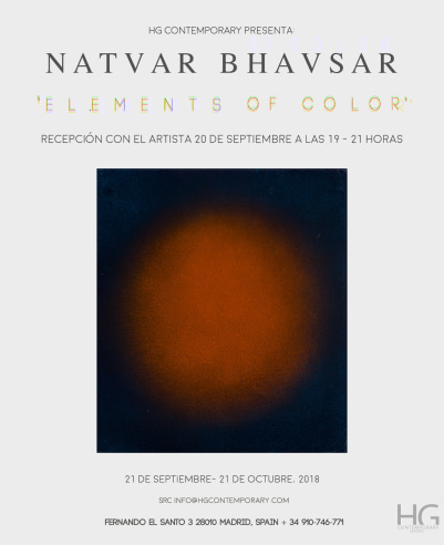 Invitation for Elements of Color by Natvar Bhavsar at Hg Contemporary Art Gallery in Madrid