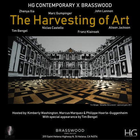 Invitation for The Harvesting of Art at Hg Contemporary art gallery in Napa Valley