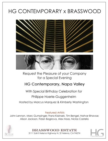 Invitation for Napa Valley Inauguration at Hoerle-Guggenheim Contemporary art gallery