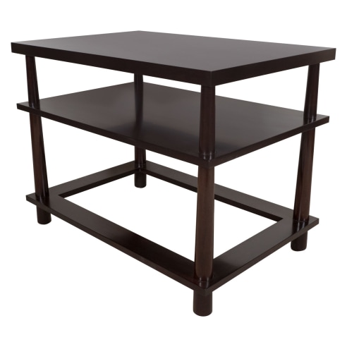 Pair of Three-Tiered End Tables with Hole in the Base By Appel Modern