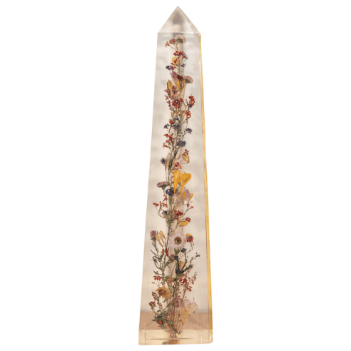 Floral Obelisk in Resin by Pierre Giraudon