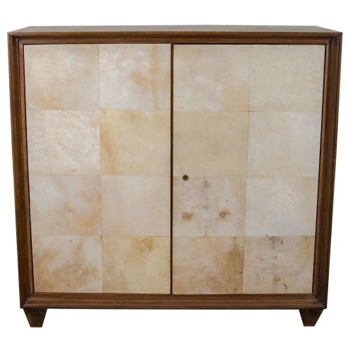 French Parchment and Cerused Oak Cabinet