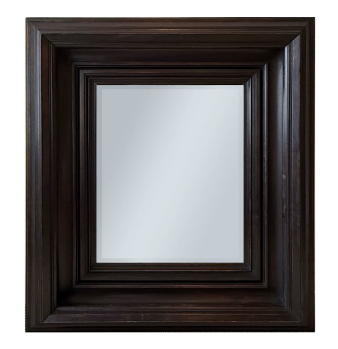 LARGE 18th CENTURY CARVED EBONY FRAMED MIRROR