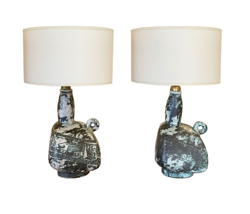 PAIR OF JACQUES BLIN LAMPS WITH HANDLES