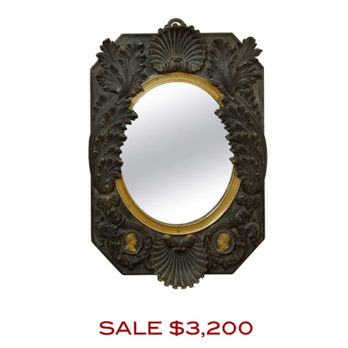 FRENCH NEOCLASSICAL BRONZE MIRROR