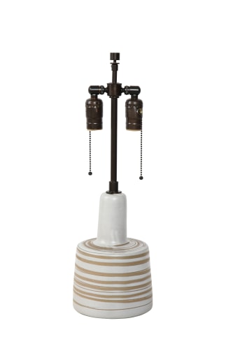 Small taupe striped lamp by Martz