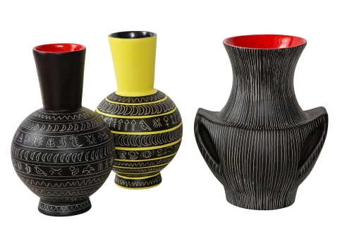 Set of three vases by Jean de Lespinasse