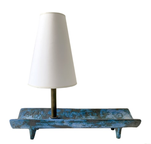 JACQUES BLIN BLUE TRAY LAMP
