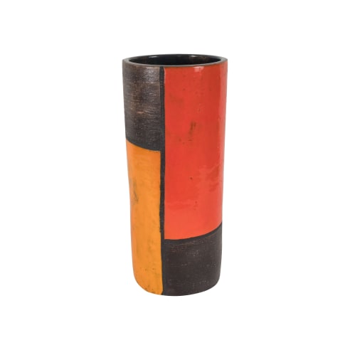 Raymor Bitossi Ceramic in Brown, Red &amp; Orange Glaze