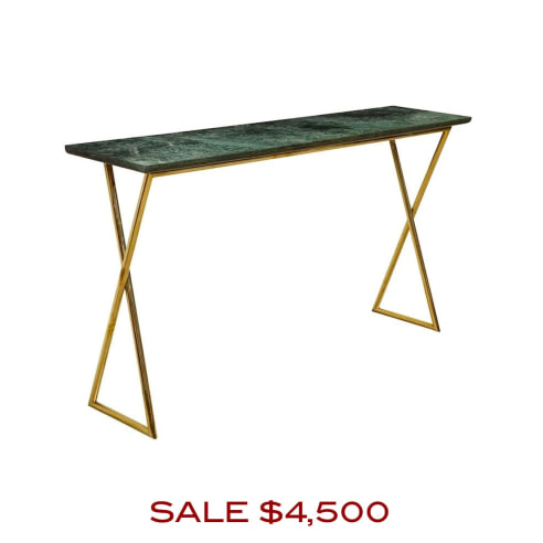 Tall console table with marble top