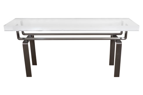 Bronze  Console Table with Lucite Top by Appel Modern