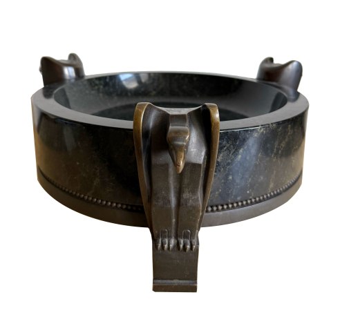 EARLY 20th CENTURY MARBLE AND BRONZE BOWL