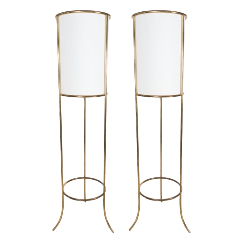 Pair of Brass Floor Lamps by T.H. Robsjohn-Gibbings for Hansen