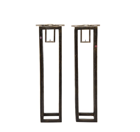 Pair of Caged Candle Holders by Jean Grisoni