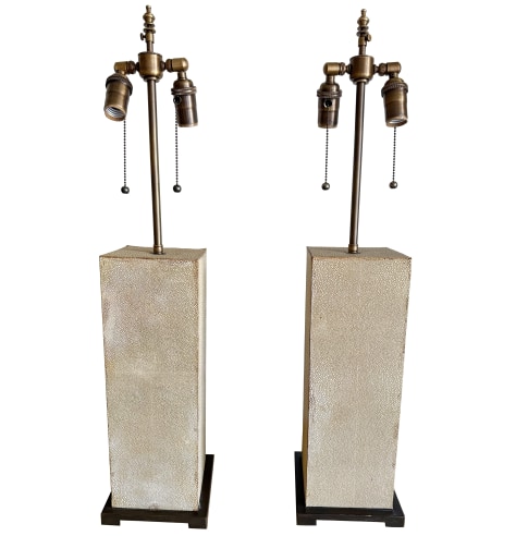 PAIR OF STINGRAY SKIN LAMPS