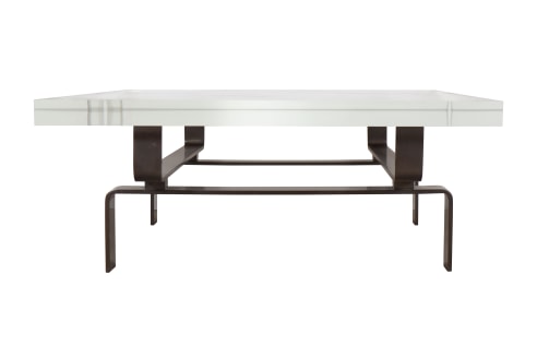 Bronze Cocktail Table with Square Lucite Top by Appel Modern