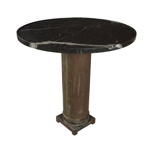 Bronze base and Nero Marble Top Table
