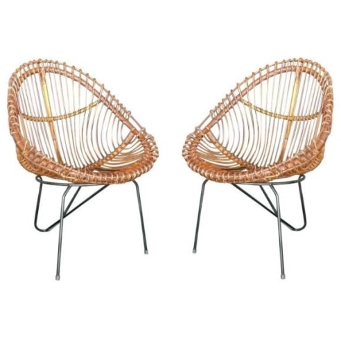 1950s Italian Rattan Chairs