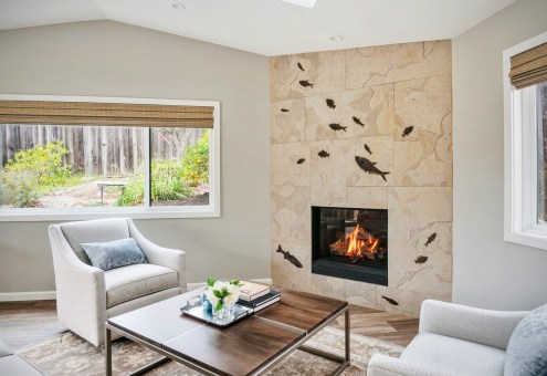 Fossil Stone Fireplace