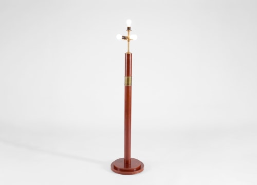 Red Leather floor lamp